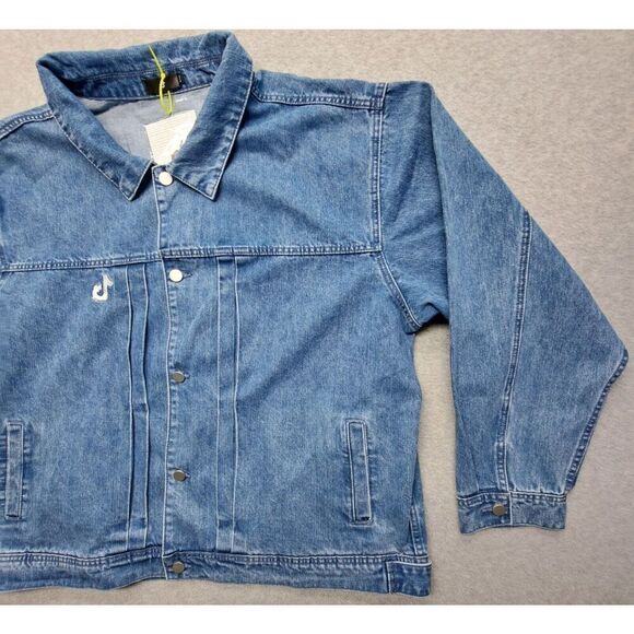 TikTok Men's Denim Jacket 4XL Blue - Picture 3 of 12